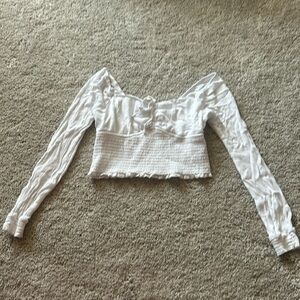 Medium, long sleeve, white, Hollister